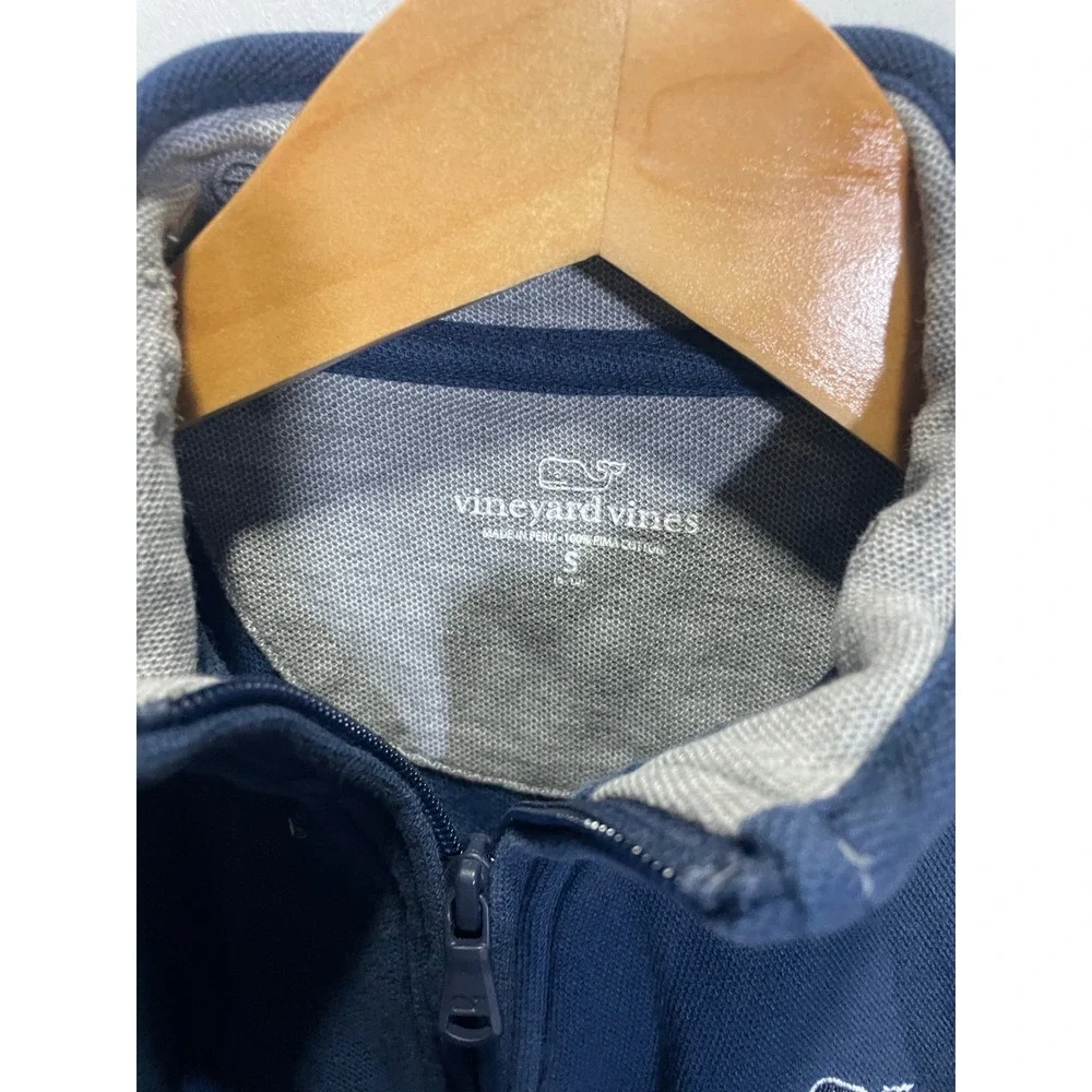 Vineyard Vines Kids Navy Blue Pima Cotton Quarter Zip Pullover Sweater Size‎ S
